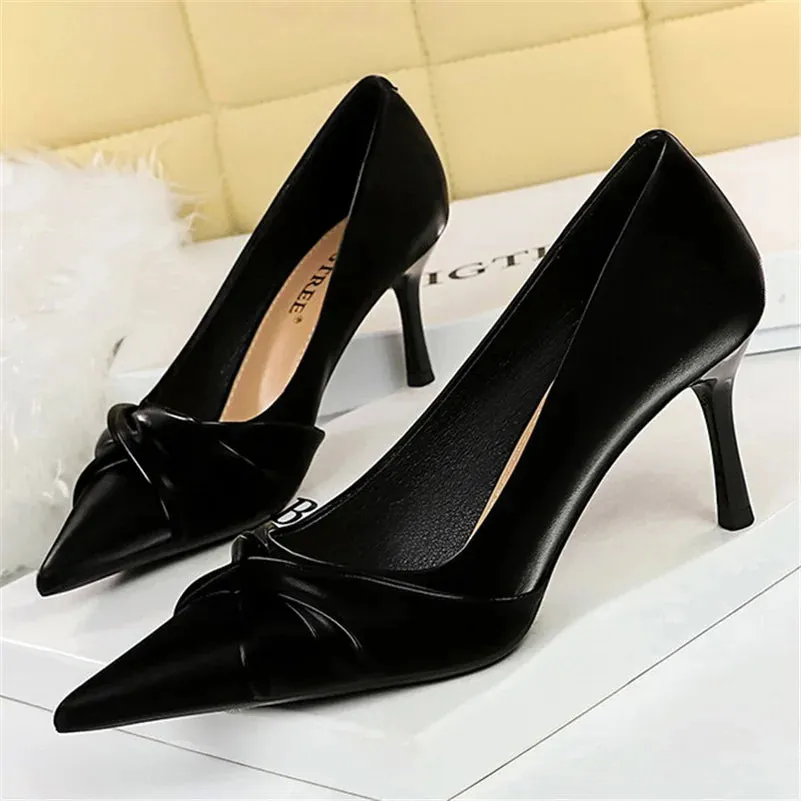 Funki Buys | Shoes | Women's Bow Twist High Stiletto Pumps
