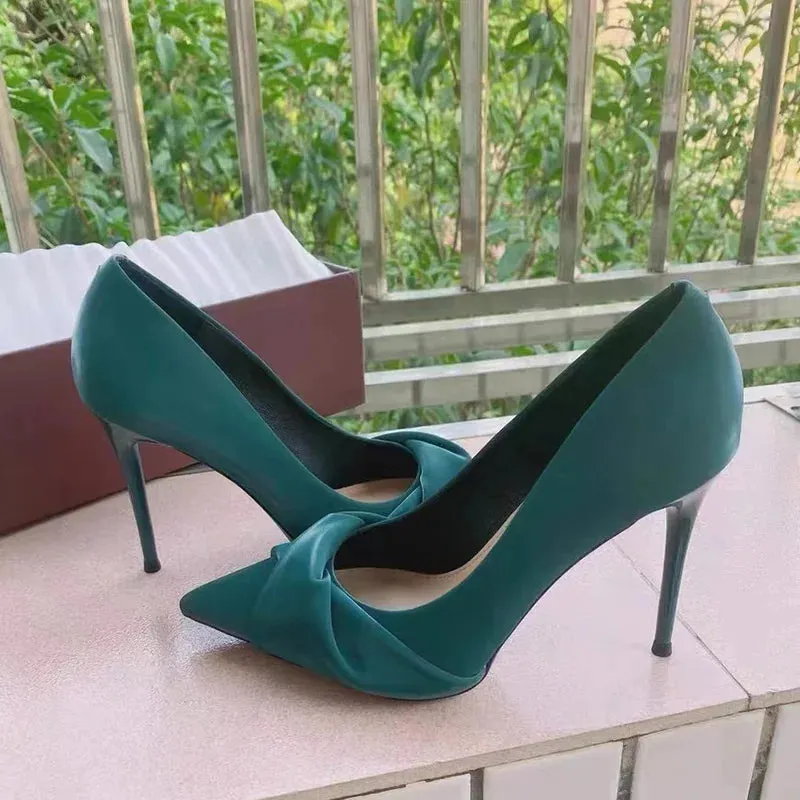 Funki Buys | Shoes | Women's Bow Twist High Stiletto Pumps