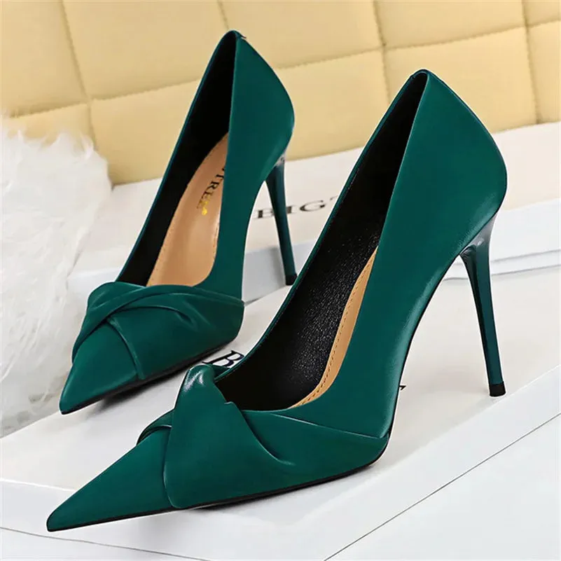Funki Buys | Shoes | Women's Bow Twist High Stiletto Pumps