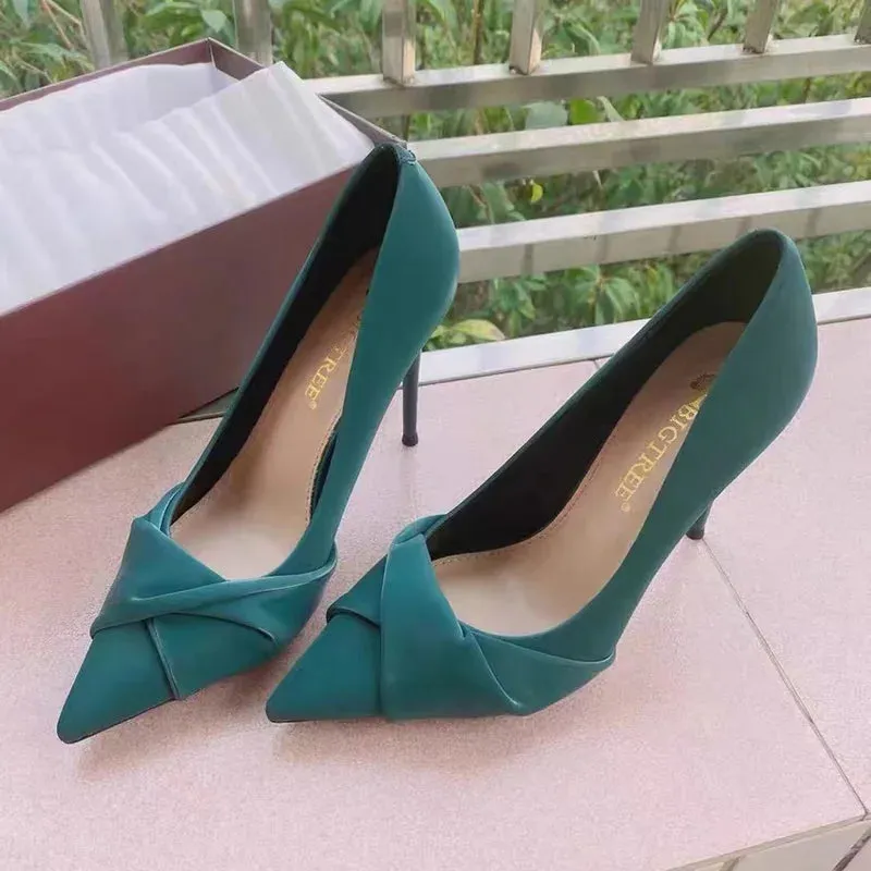 Funki Buys | Shoes | Women's Bow Twist High Stiletto Pumps