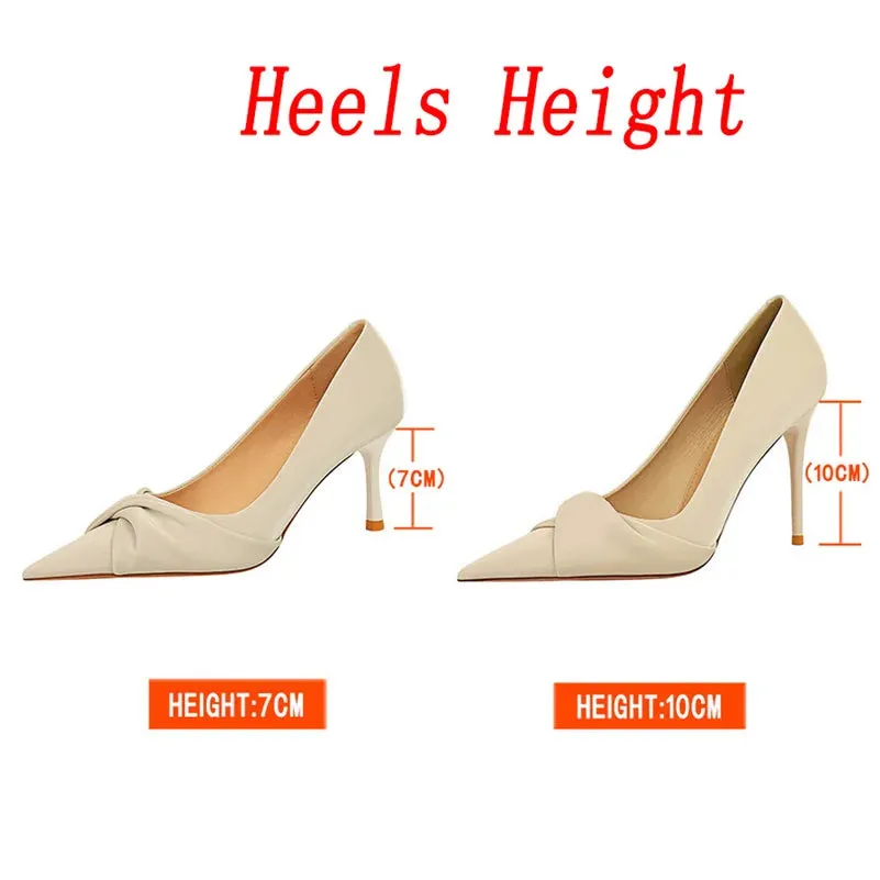 Funki Buys | Shoes | Women's Bow Twist High Stiletto Pumps