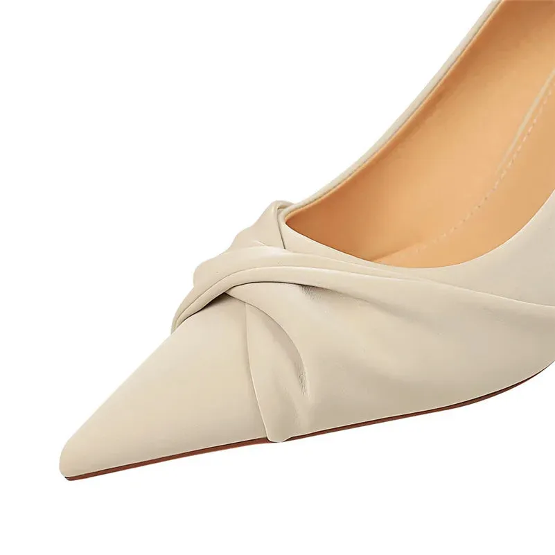 Funki Buys | Shoes | Women's Bow Twist High Stiletto Pumps
