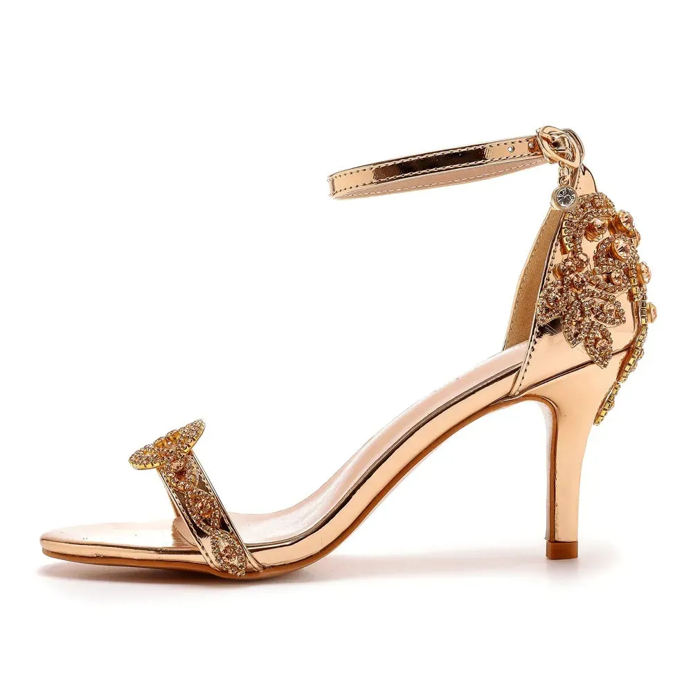 Funki Buys | Shoes | Women's Bridal Beaded Low Heel Sandals