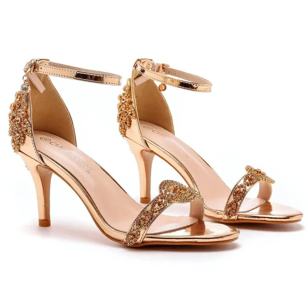Funki Buys | Shoes | Women's Bridal Beaded Low Heel Sandals