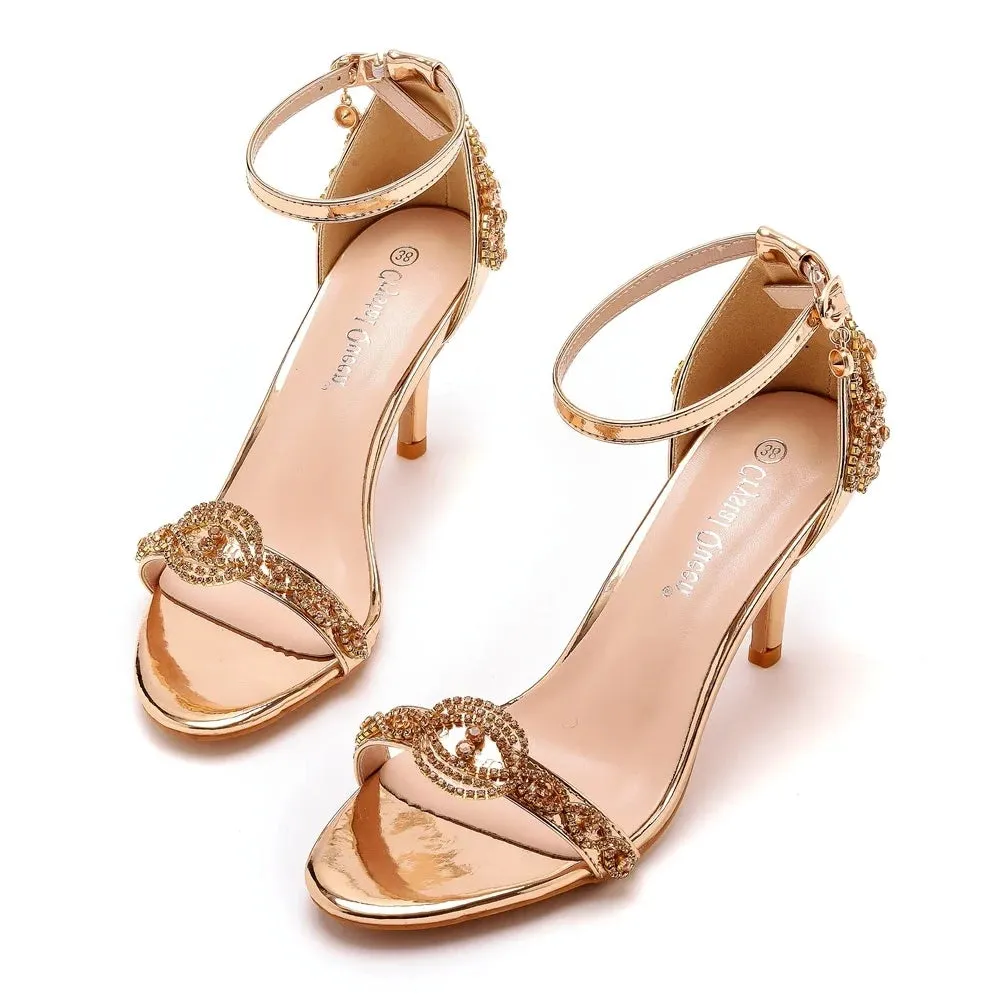 Funki Buys | Shoes | Women's Bridal Beaded Low Heel Sandals