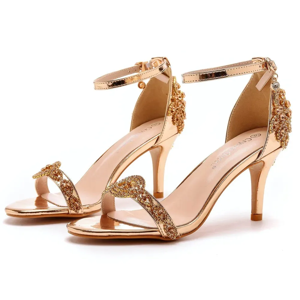 Funki Buys | Shoes | Women's Bridal Beaded Low Heel Sandals