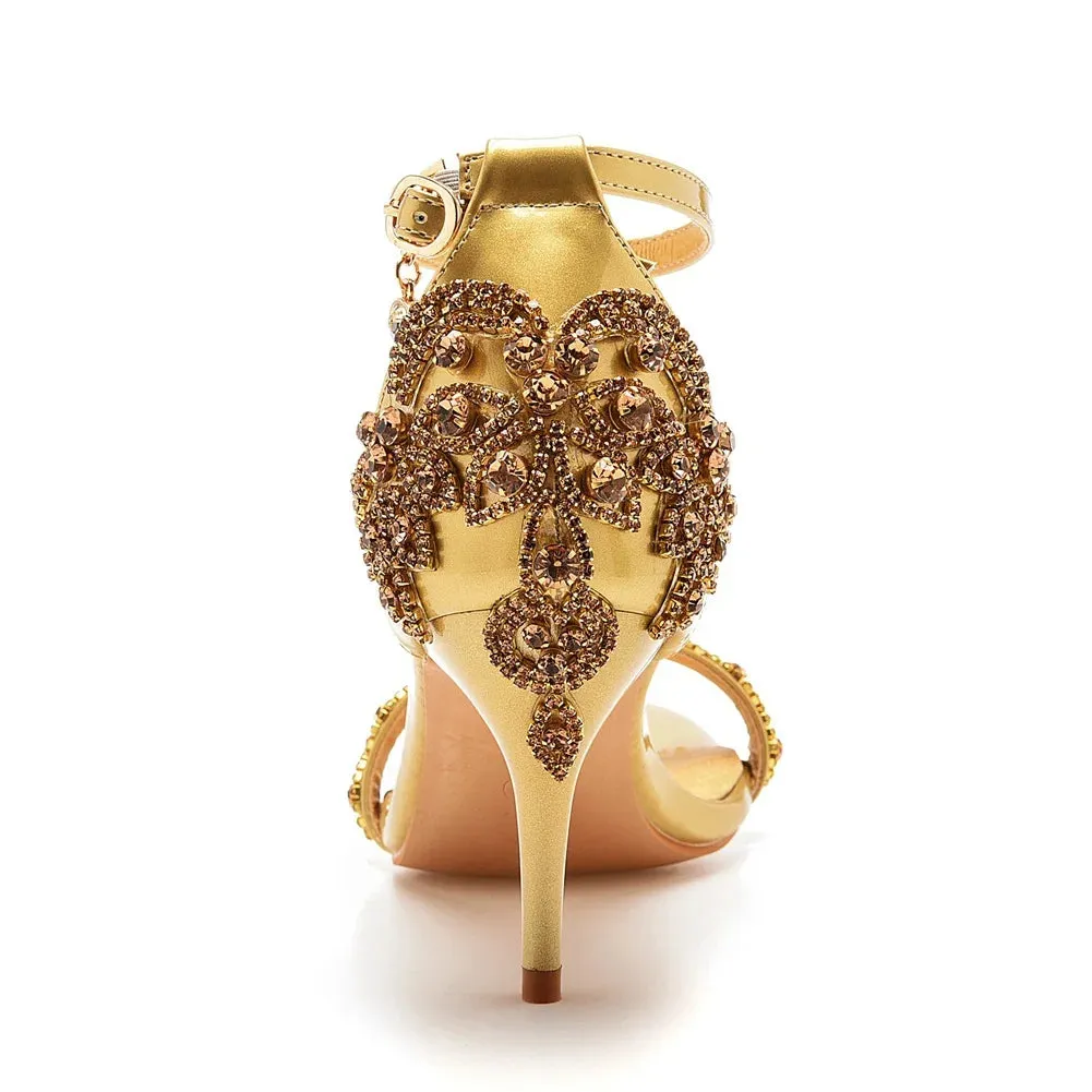 Funki Buys | Shoes | Women's Bridal Beaded Low Heel Sandals