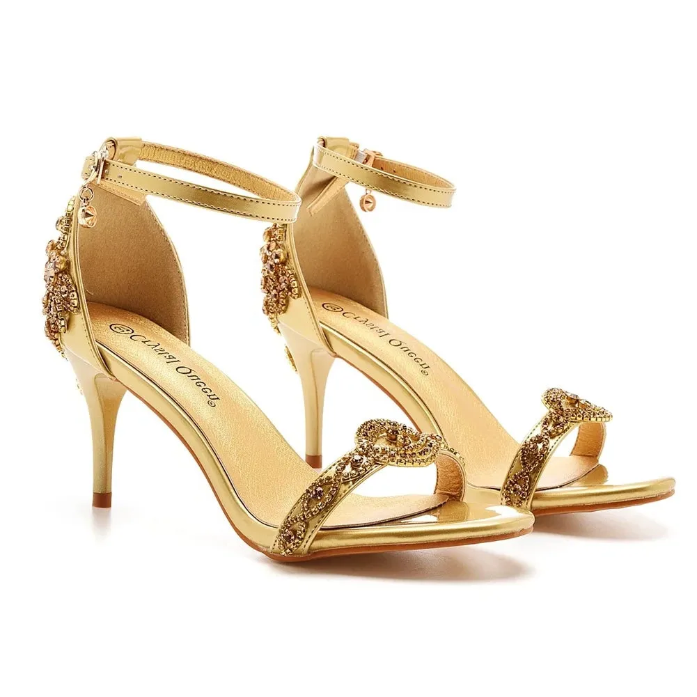 Funki Buys | Shoes | Women's Bridal Beaded Low Heel Sandals
