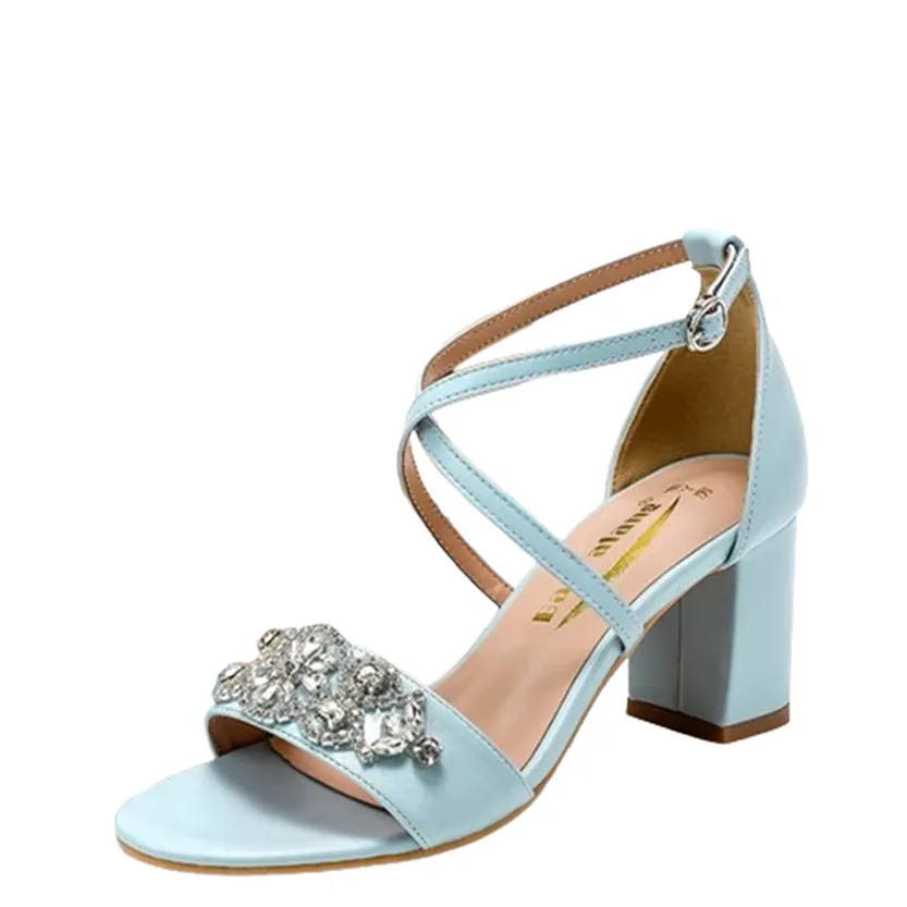 Funki Buys | Shoes | Women's Cross Strap Block Heel Sandals