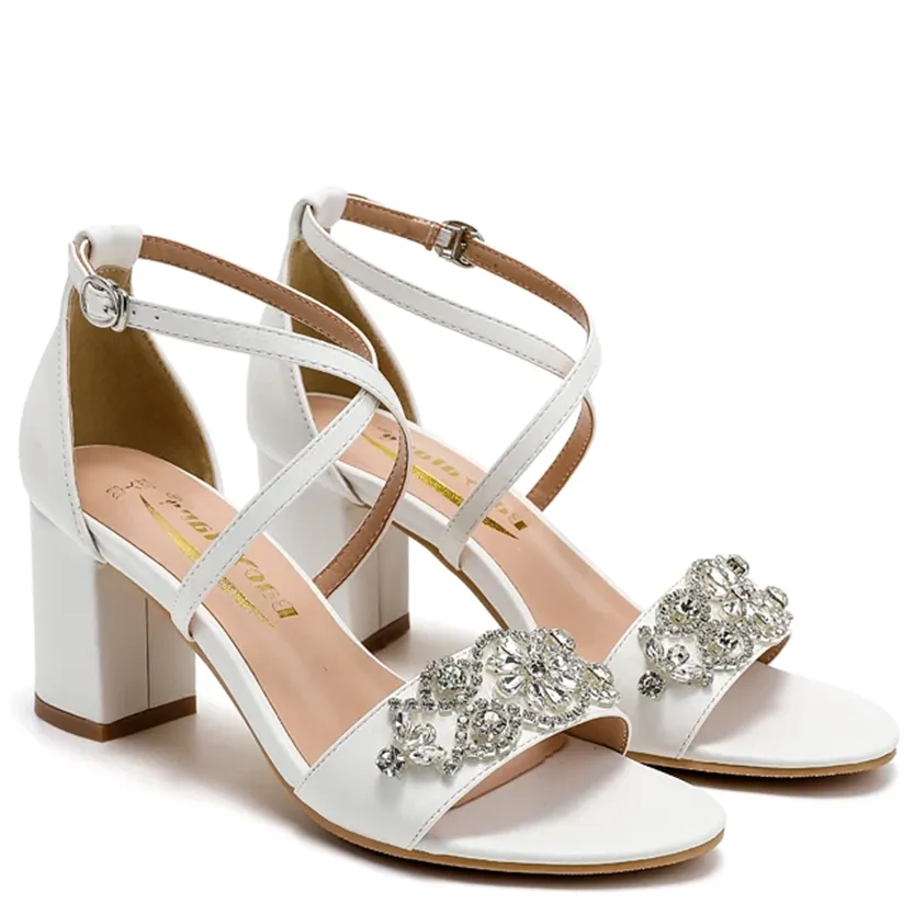 Funki Buys | Shoes | Women's Cross Strap Block Heel Sandals