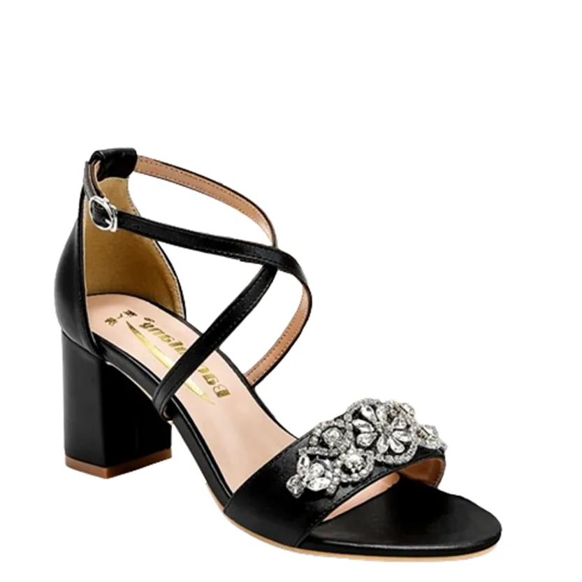 Funki Buys | Shoes | Women's Cross Strap Block Heel Sandals