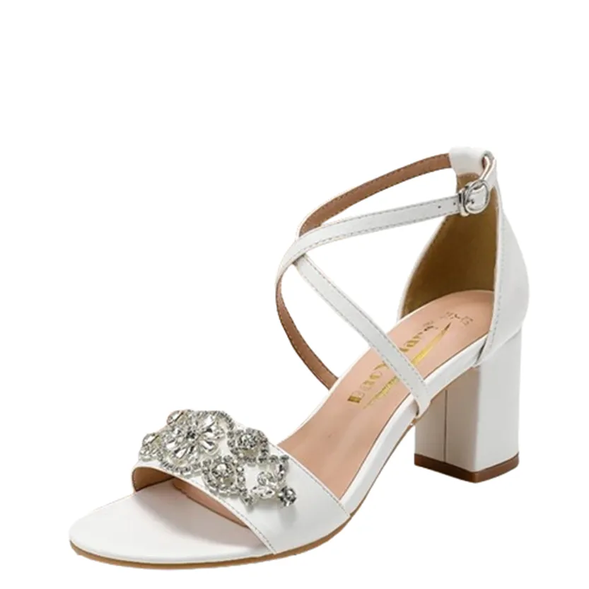 Funki Buys | Shoes | Women's Cross Strap Block Heel Sandals