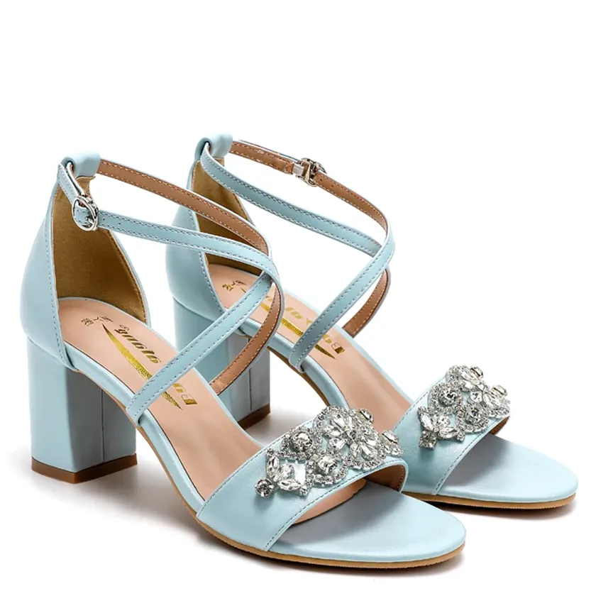 Funki Buys | Shoes | Women's Cross Strap Block Heel Sandals