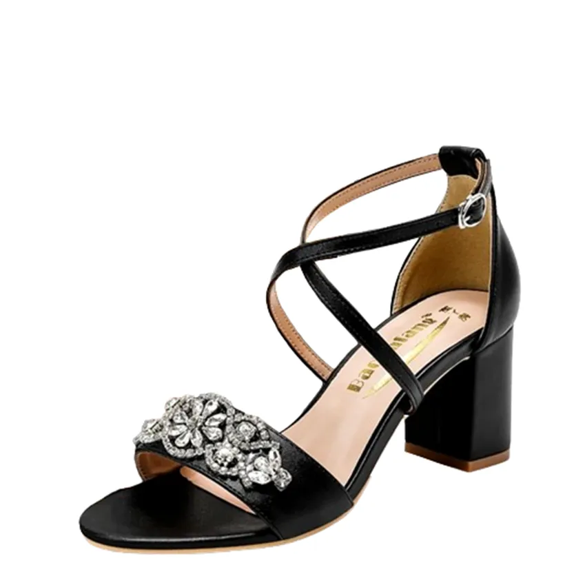 Funki Buys | Shoes | Women's Cross Strap Block Heel Sandals
