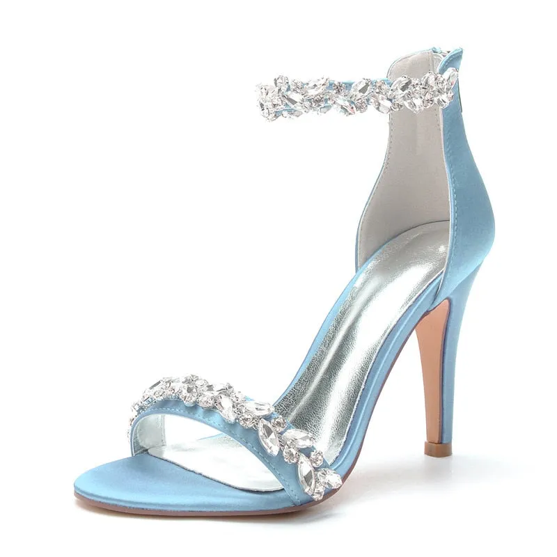 Funki Buys | Shoes | Women's Crystal Strap Satin Prom Stilettos