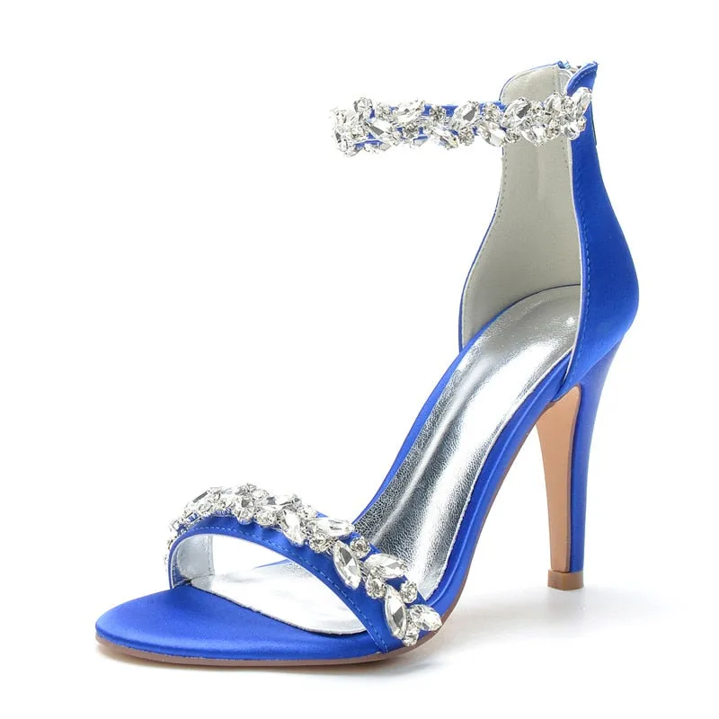 Funki Buys | Shoes | Women's Crystal Strap Satin Prom Stilettos