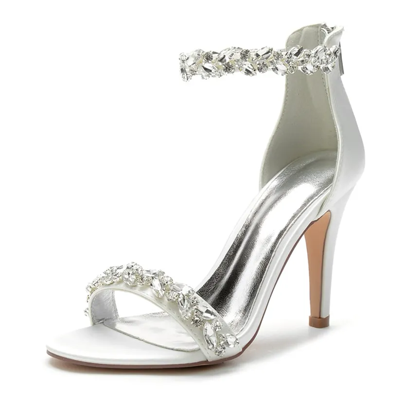 Funki Buys | Shoes | Women's Crystal Strap Satin Prom Stilettos