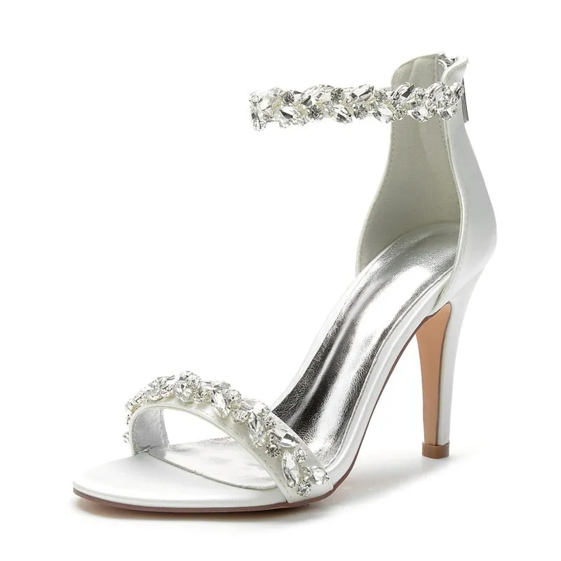 Funki Buys | Shoes | Women's Crystal Strap Satin Prom Stilettos