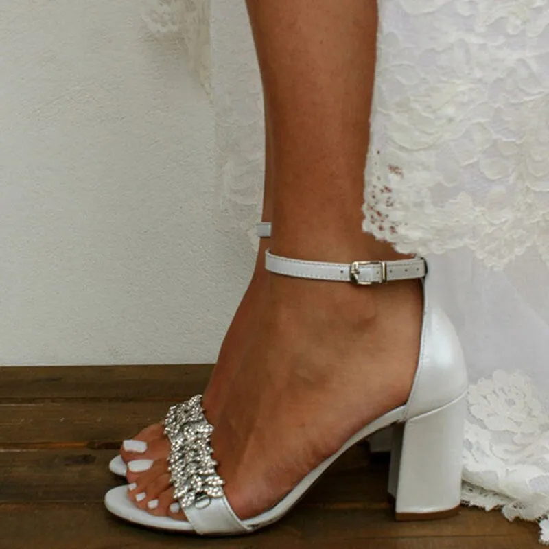 Funki Buys | Shoes | Women's Crystal Trim Wedding Sandals