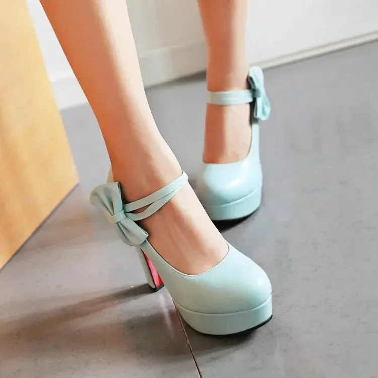 Funki Buys | Shoes | Women's Cute Ankle Bow Wedding Heels
