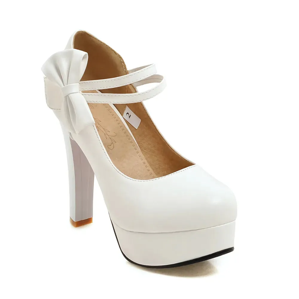 Funki Buys | Shoes | Women's Cute Ankle Bow Wedding Heels