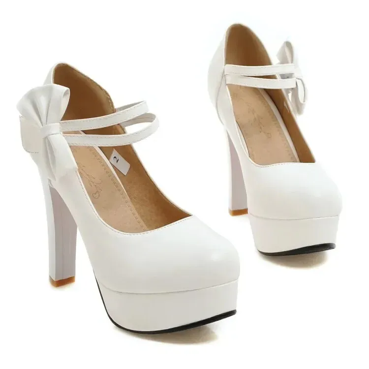 Funki Buys | Shoes | Women's Cute Ankle Bow Wedding Heels