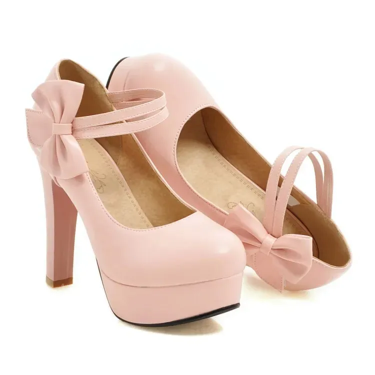 Funki Buys | Shoes | Women's Cute Ankle Bow Wedding Heels