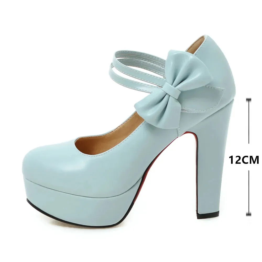 Funki Buys | Shoes | Women's Cute Ankle Bow Wedding Heels
