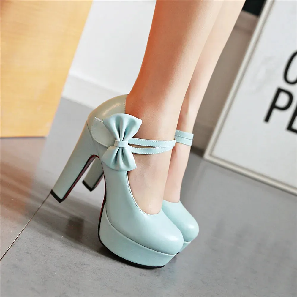 Funki Buys | Shoes | Women's Cute Ankle Bow Wedding Heels