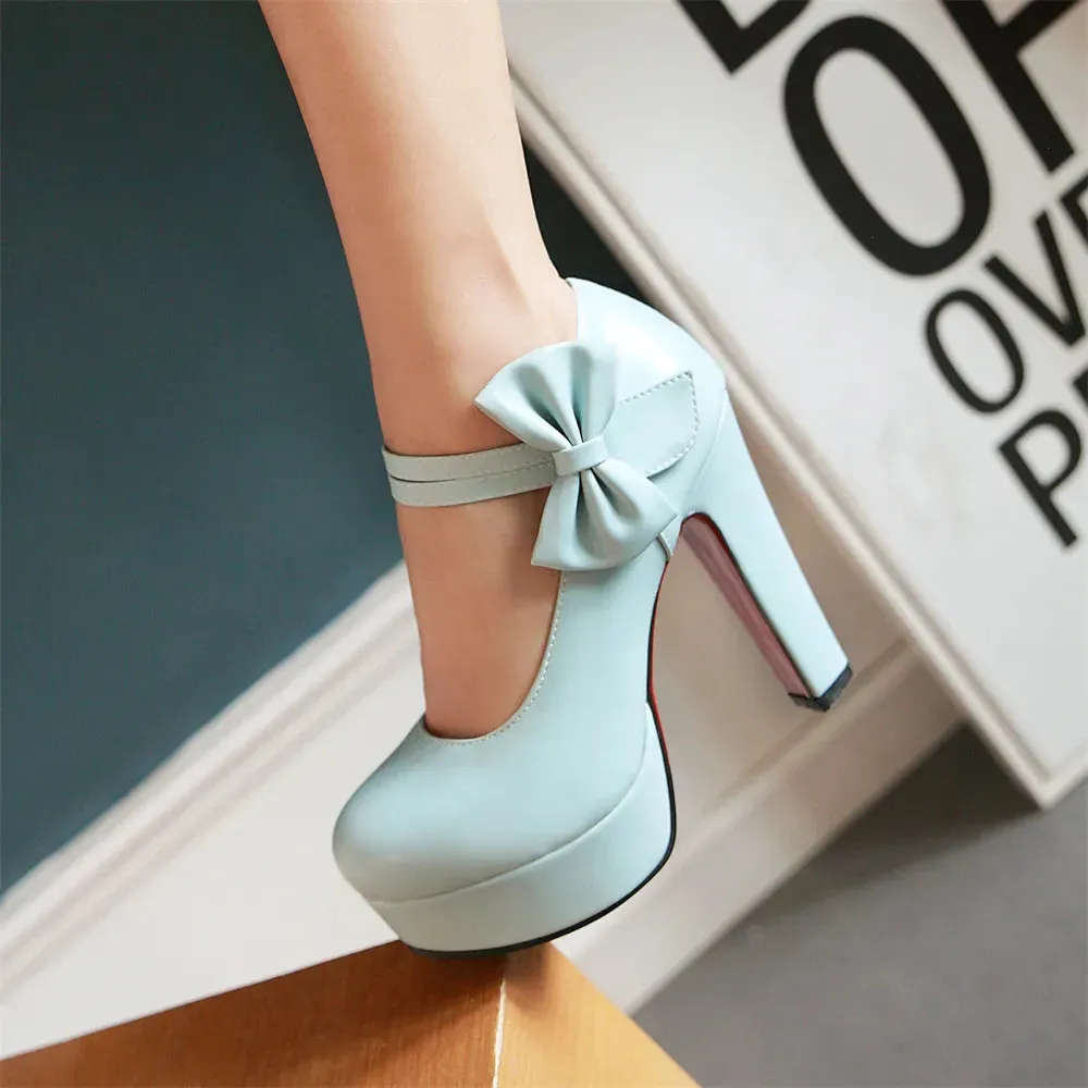 Funki Buys | Shoes | Women's Cute Ankle Bow Wedding Heels