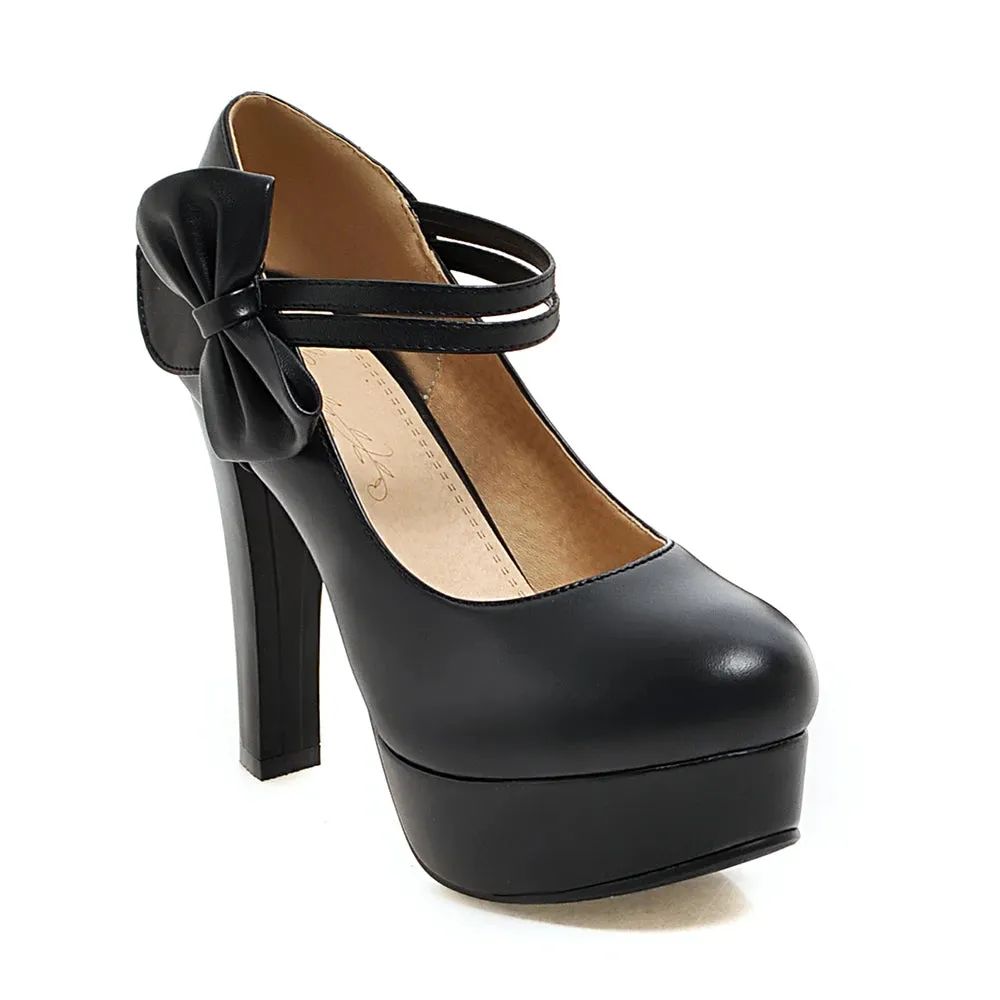 Funki Buys | Shoes | Women's Cute Ankle Bow Wedding Heels