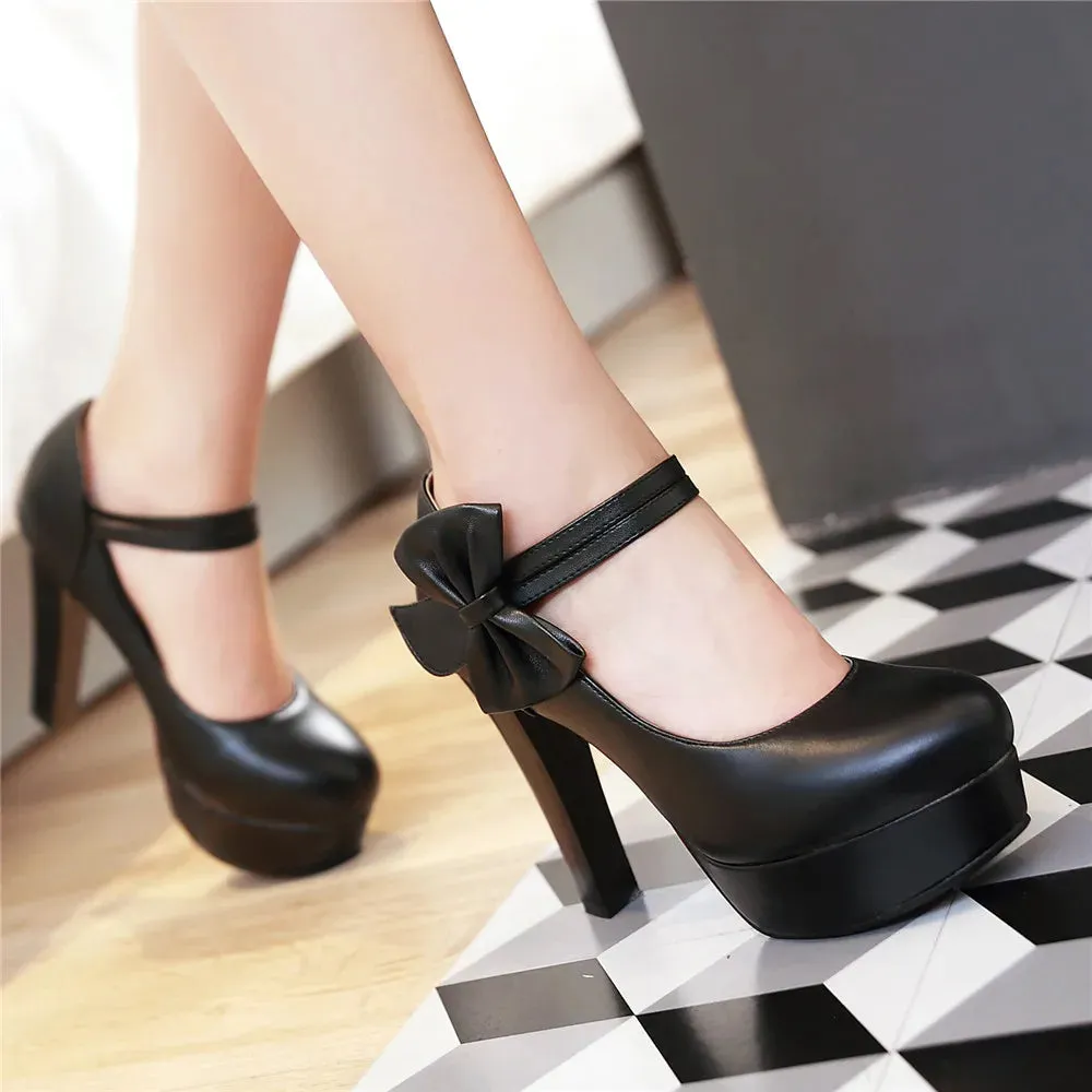 Funki Buys | Shoes | Women's Cute Ankle Bow Wedding Heels
