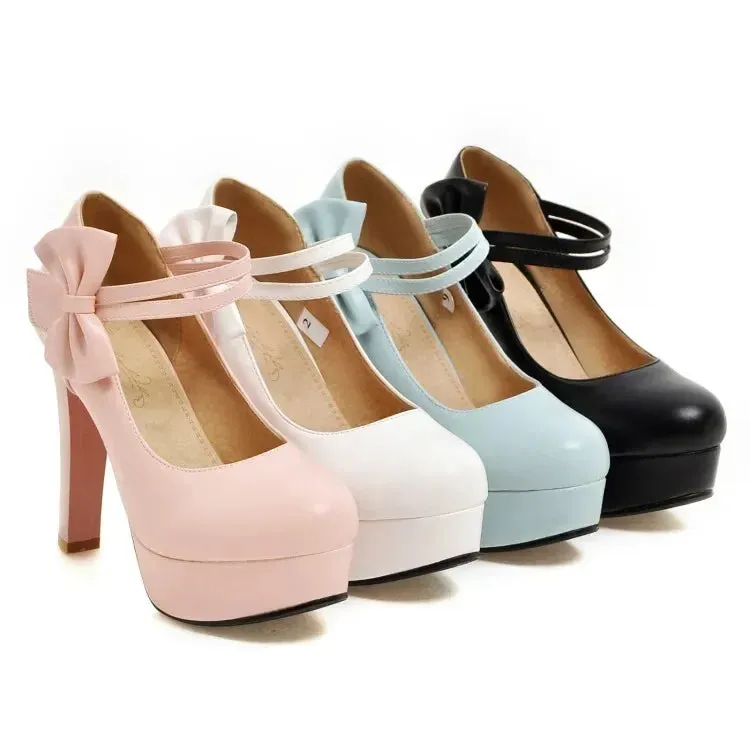 Funki Buys | Shoes | Women's Cute Ankle Bow Wedding Heels