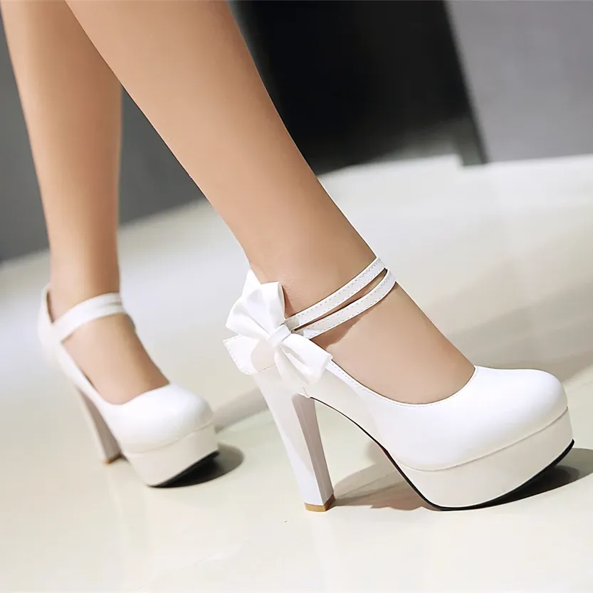 Funki Buys | Shoes | Women's Cute Ankle Bow Wedding Heels