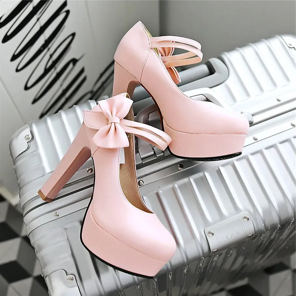 Funki Buys | Shoes | Women's Cute Ankle Bow Wedding Heels