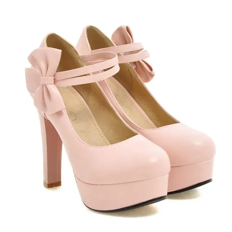 Funki Buys | Shoes | Women's Cute Ankle Bow Wedding Heels