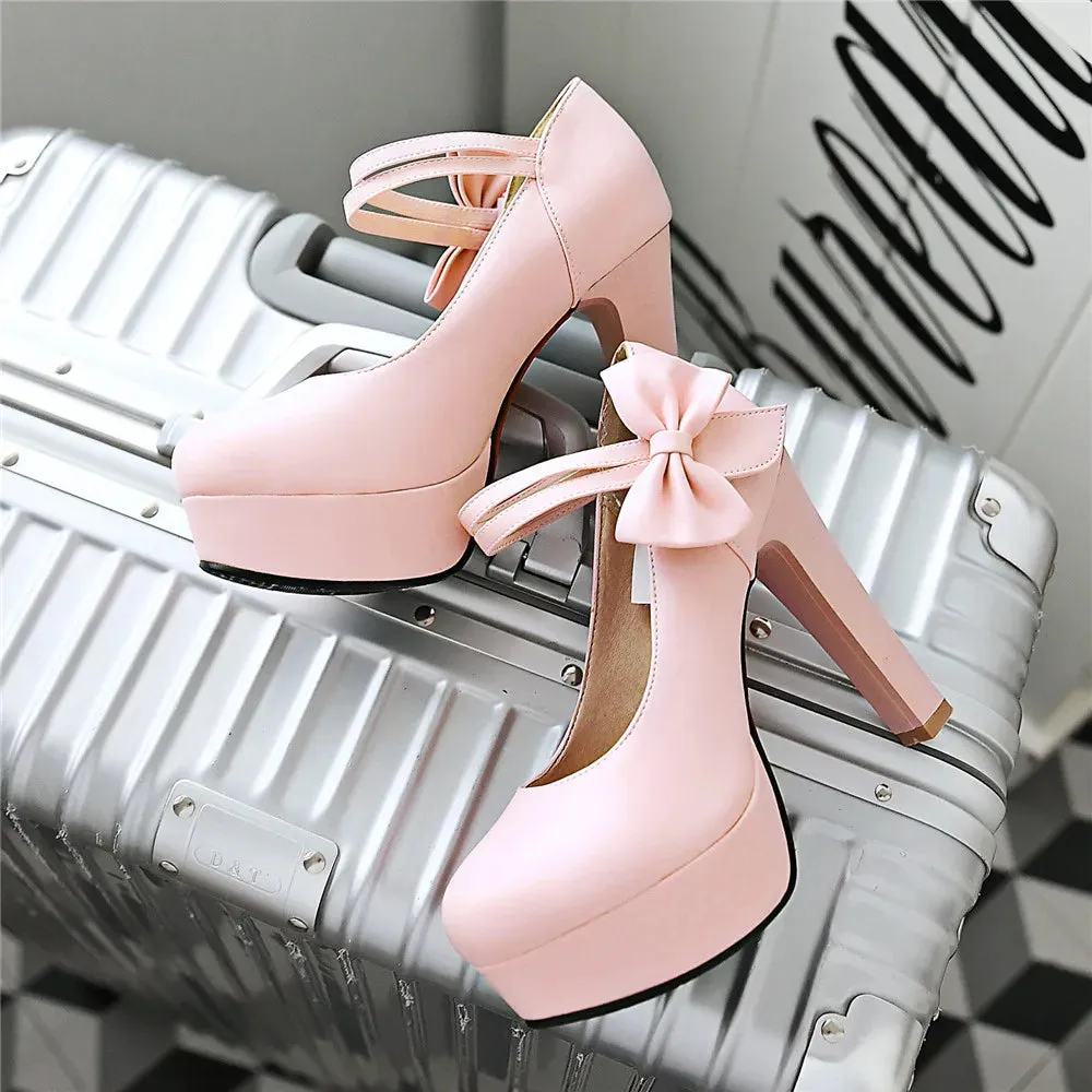 Funki Buys | Shoes | Women's Cute Ankle Bow Wedding Heels
