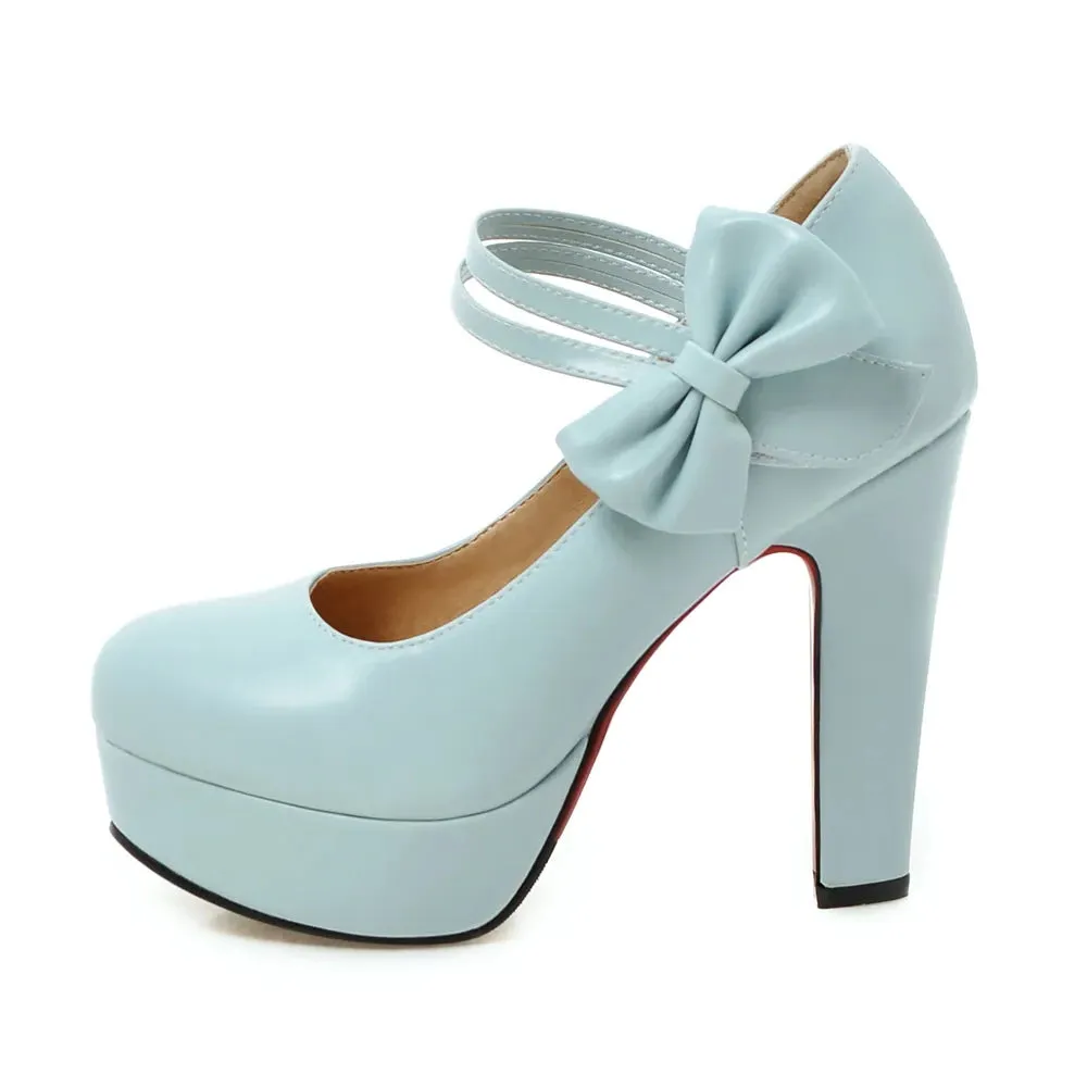 Funki Buys | Shoes | Women's Cute Ankle Bow Wedding Heels