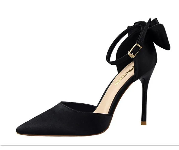 Funki Buys | Shoes | Women's Elegant Silk Bow Stiletto Pumps