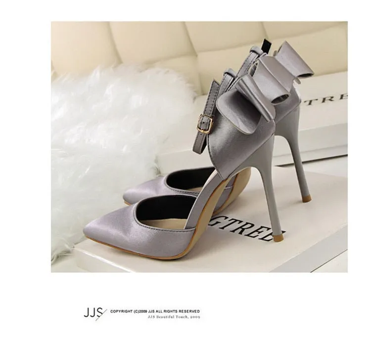 Funki Buys | Shoes | Women's Elegant Silk Bow Stiletto Pumps