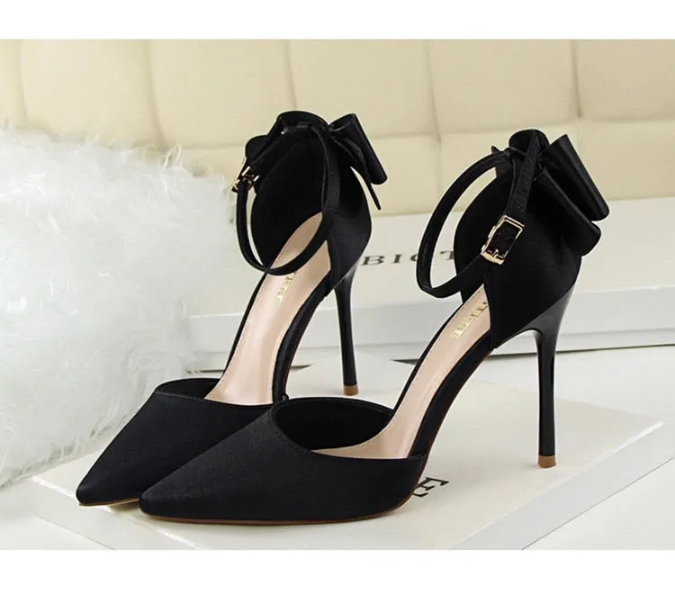 Funki Buys | Shoes | Women's Elegant Silk Bow Stiletto Pumps