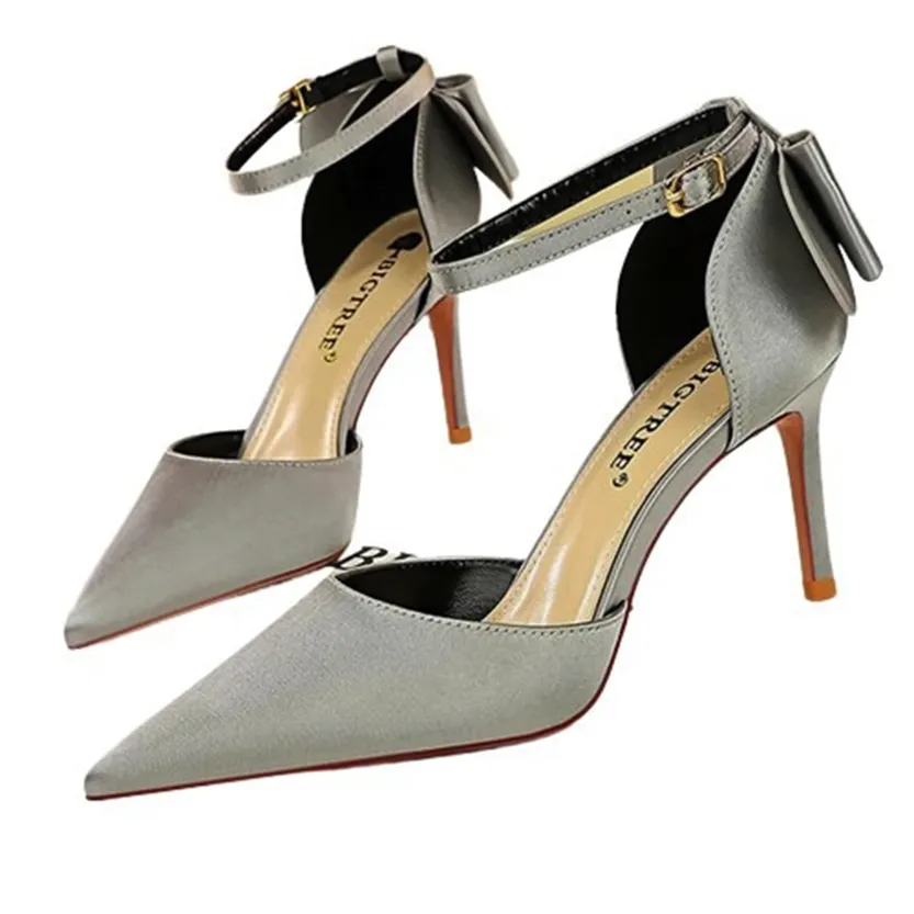 Funki Buys | Shoes | Women's Elegant Silk Bow Stiletto Pumps