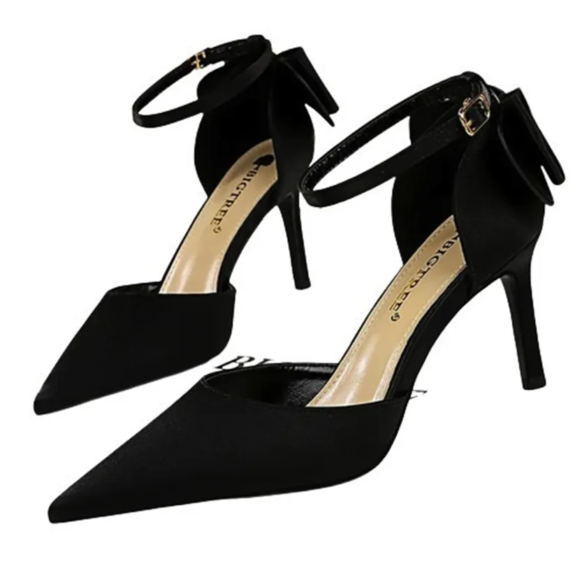 Funki Buys | Shoes | Women's Elegant Silk Bow Stiletto Pumps
