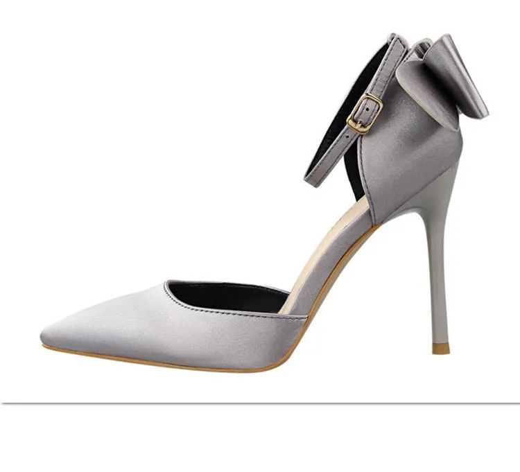 Funki Buys | Shoes | Women's Elegant Silk Bow Stiletto Pumps