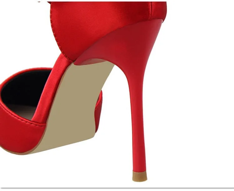 Funki Buys | Shoes | Women's Elegant Silk Bow Stiletto Pumps