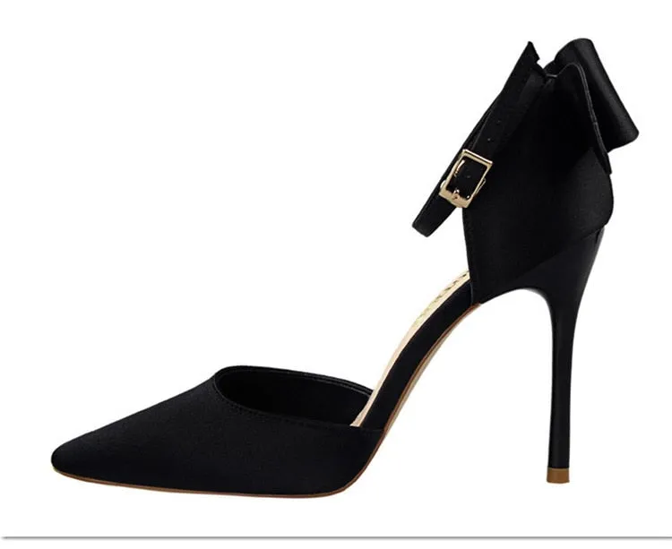 Funki Buys | Shoes | Women's Elegant Silk Bow Stiletto Pumps