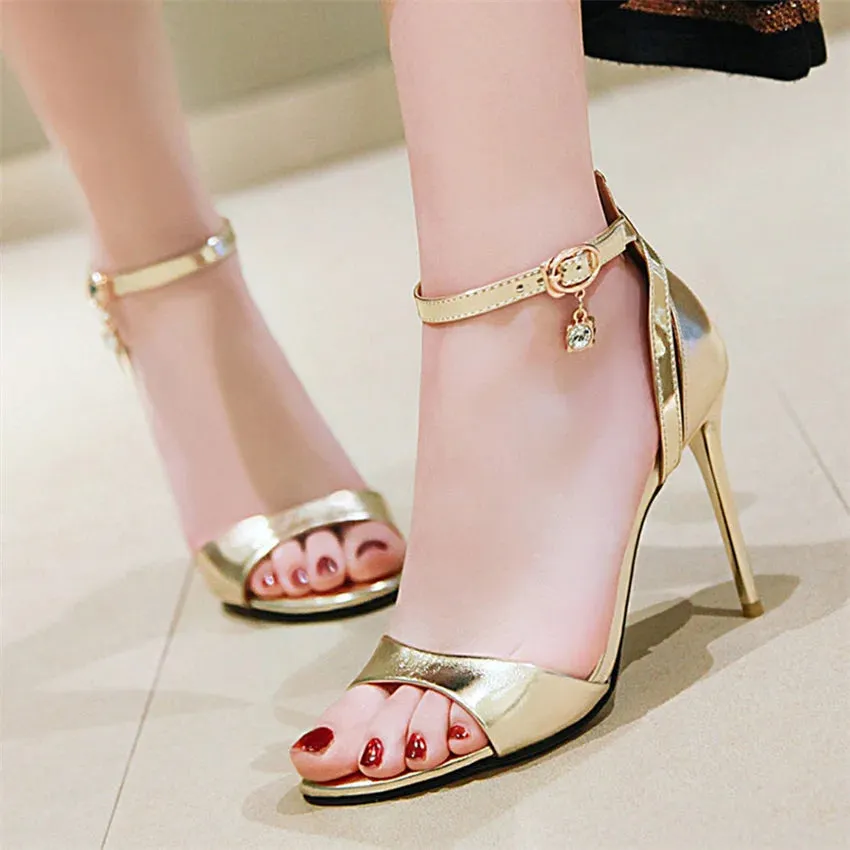 Funki Buys | Shoes | Women's Gold Silver High Stiletto Sandals