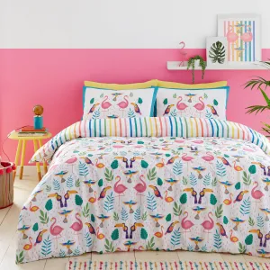 Fusion Tropical Flamingo Duvet Cover Set - Pink