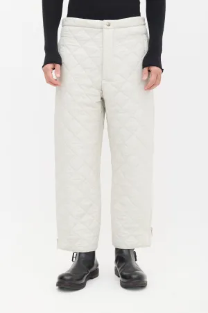 FW 2021 Light Grey Nylon Quilted Pant