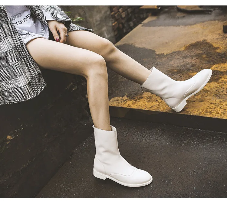 FXSO CHELSEA ANKLE BOOTS WITH ZIP FRONT DETAIL 68665 WHITE RED BLACK